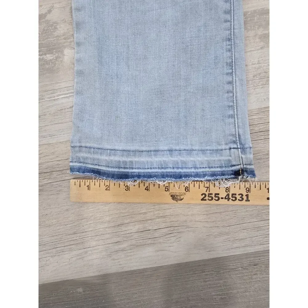 Levi's 725 High Rise Bootcut Jeans Women's NWT Size 32 Light Wash Frayed Raw Hem
